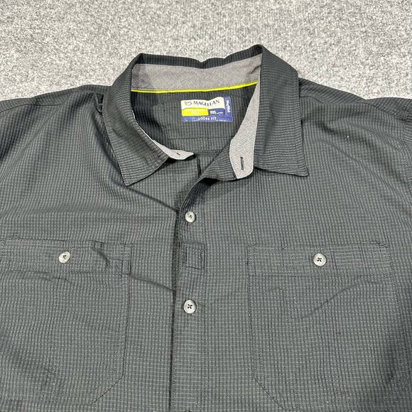Magellan Outdoors Adventure Gear Loose Fit Black Short Sleeve Fishing Shirt 2XL - Picture 7 of 7